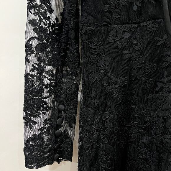 V.Chapman Womens The Jules Turtleneck Lace Maxi Dress Black Size 14 NWT - Picture 8 of 16